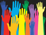 image of many hands