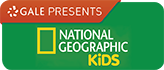 The top left has Gale Presents with an orange background. The rest of the image has a medium green background with National Geographic in white lettering and Kids in yellow lettering.