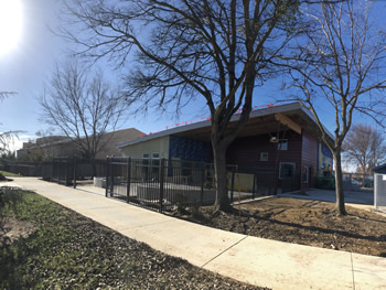 The exterior walls of the new Empire Library.