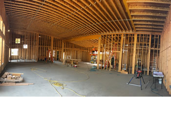 The unfinished interior walls of the new Empire Library.