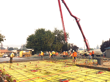 The form for concrete for the foundation slab for the new Empire Library being constructed.