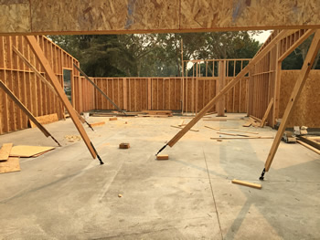 Framing and walls being constructed for the Community Room.