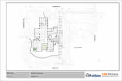 Site plan for the Turlock Library including the grounds around the library after renovation